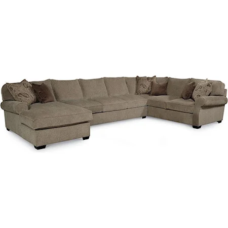 Casual 3 Piece Sectional Sofa with Blend-Down Seats
